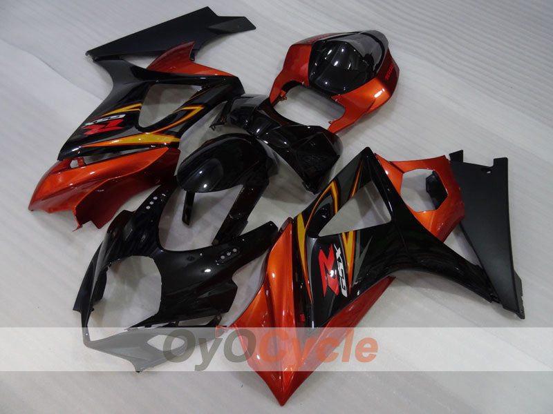 Verkleidungssatz für Einspritzmodelle 07-08 GSX R1000 - Orange, Schwarz - Werksstil #OYO87905535