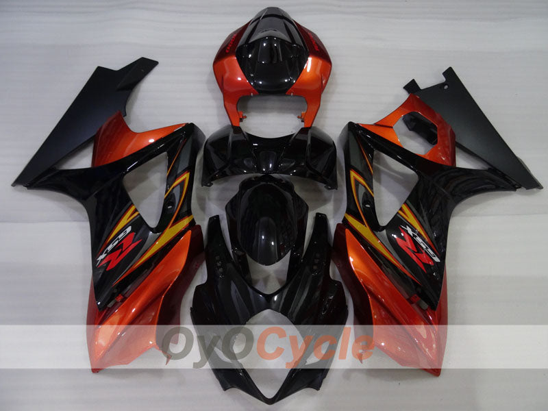 Verkleidungssatz für Einspritzmodelle 07-08 GSX R1000 - Orange, Schwarz - Werksstil #OYO87905535