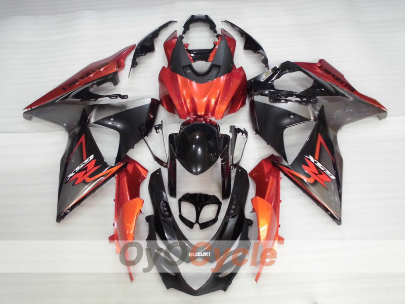 Einspritzverkleidungssatz für GSX R1000 09-16 - Orange, Schwarz - Werksstil #OYO87905545