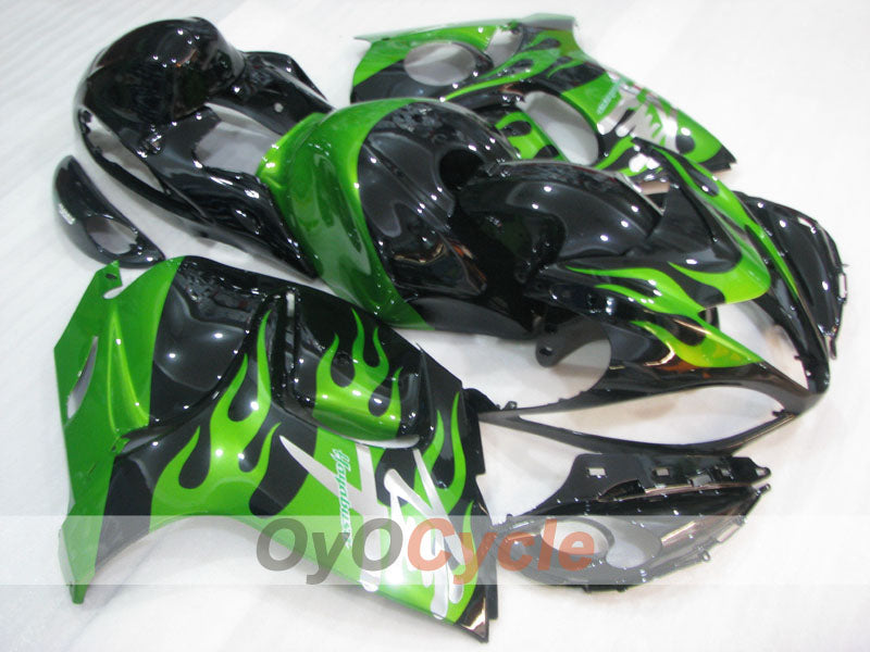 Verkleidungssatz für 08-20 GSXR1300 Hayabusa - Grün, Schwarz - Flamme #OYO87905584 Hauptbild