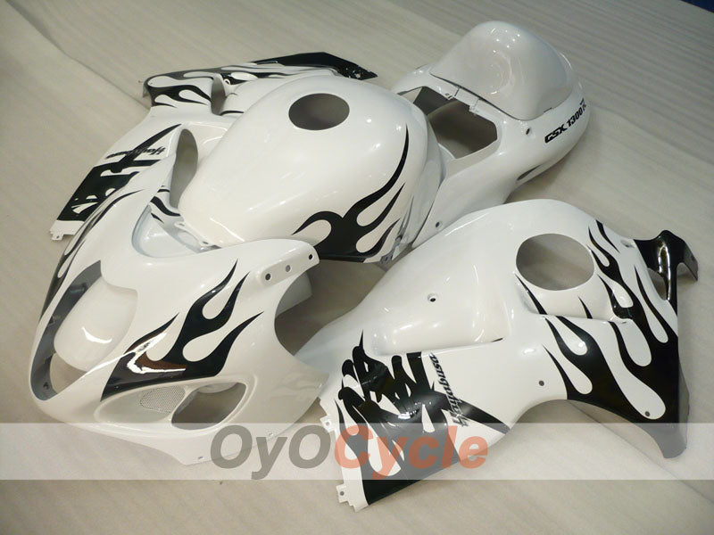 Verkleidungssatz für Einspritzer für GSXR1300 Hayabusa, 99-07 - Weiß, Schwarz - Flammen #OYO87905607 Zweitbild