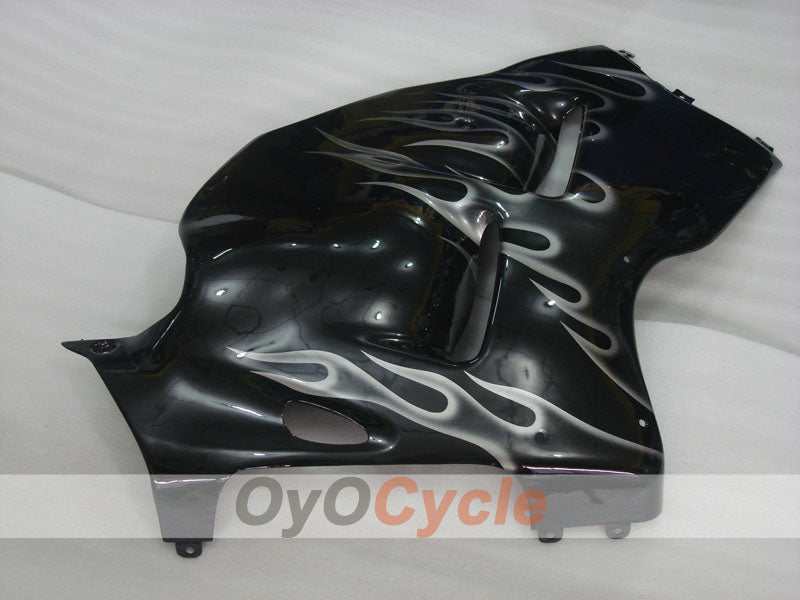 Verkleidungssatz für Einspritzer für GSXR1300 Hayabusa, 99-07 - Schwarz - Flammen #OYO87905609