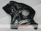 Verkleidungssatz für Einspritzer für GSXR1300 Hayabusa, 99-07 - Schwarz - Flammen #OYO87905609