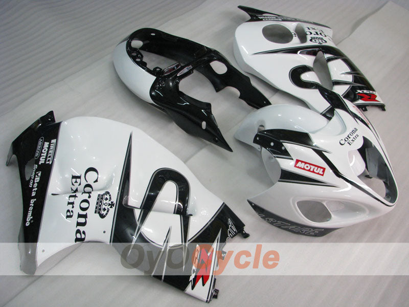 Verkleidungssatz für Einspritzer für GSXR1300 Hayabusa, 99-07 - Weiß, Schwarz - Corona, MOTUL #OYO87905612 Hauptbild