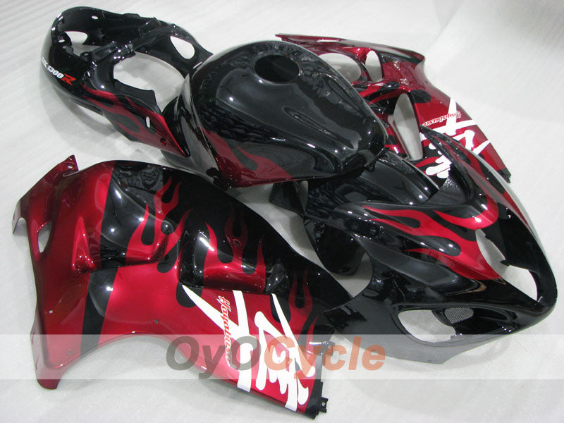 Verkleidungssatz für Einspritzer für GSXR1300 Hayabusa, 99-07 - Rot, Schwarz - Flammen #OYO87905613 Hauptbild