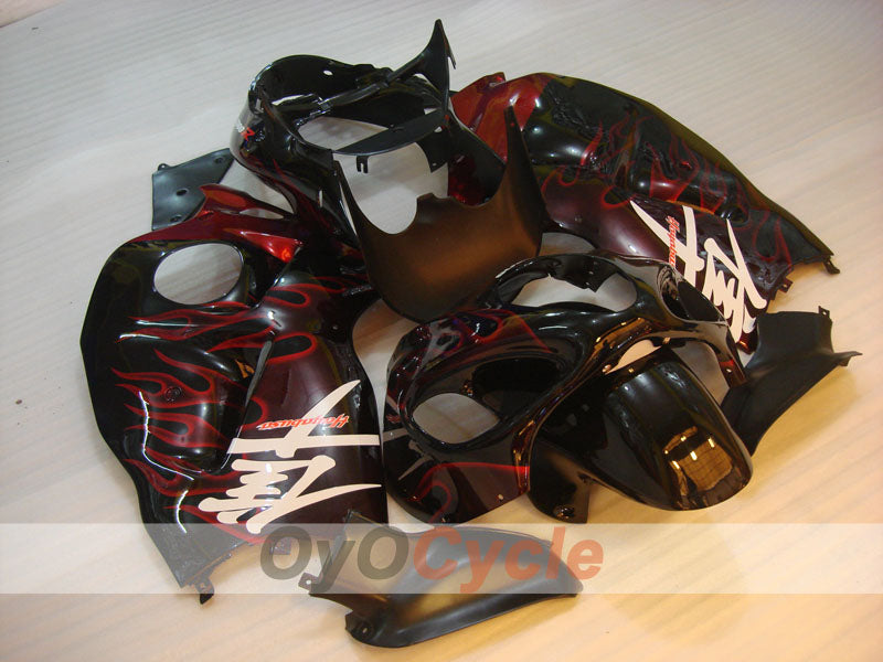 Verkleidungssatz für Einspritzer für GSXR1300 Hayabusa, 99-07 - Rot, Schwarz - Flammen #OYO87905615 Zweitbild