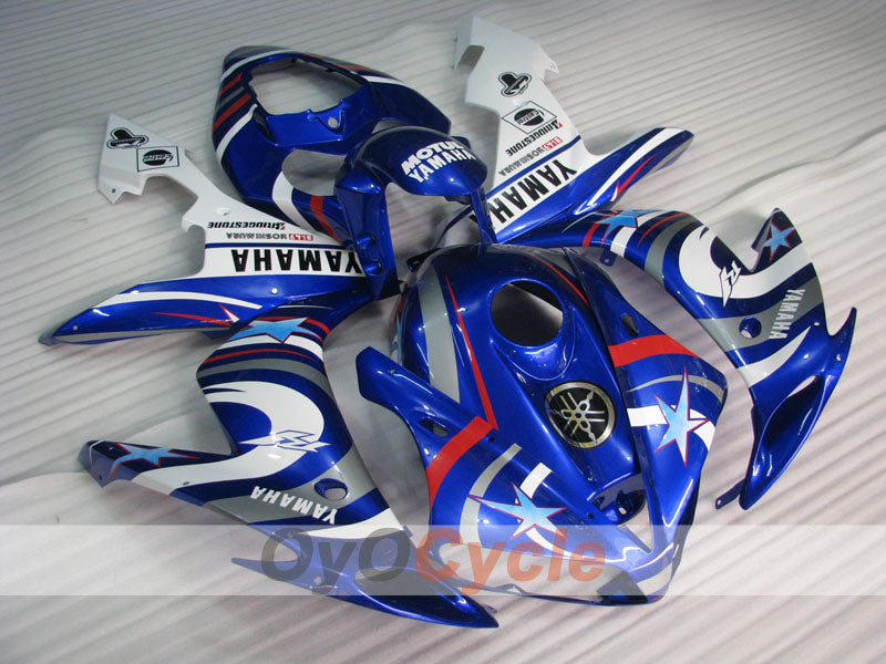 Spritzguss-Verkleidungssatz für YZF-R1 04-06 - Blau, Weiß - FIAT, MOTUL #OYO87905671