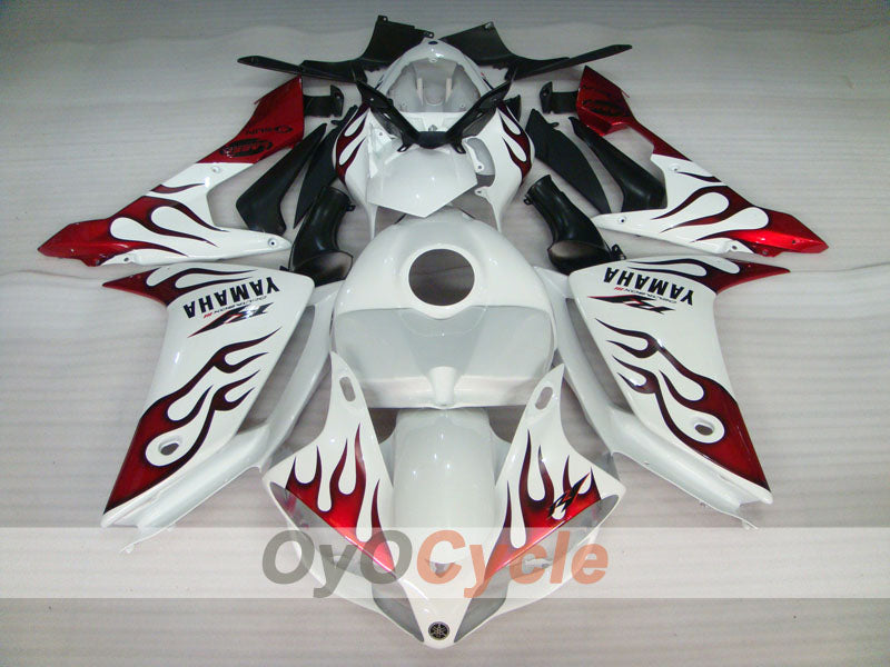 Einspritzverkleidungssatz für YZF-R1 07-08 - Rot, Weiß - Sun #OYO87905687