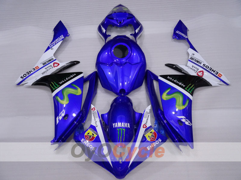 Spritzverkleidungssatz für die YZF-R1, Baujahr 07-08 - Blau, Weiß, Schwarz - Monster #OYO87905695