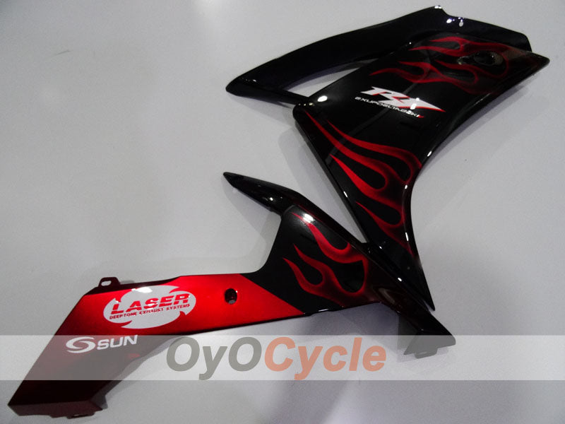 Spritzverkleidungssatz für die YZF-R1, Baujahr 07-08 - Rot, Schwarz - Flamme #OYO87905697