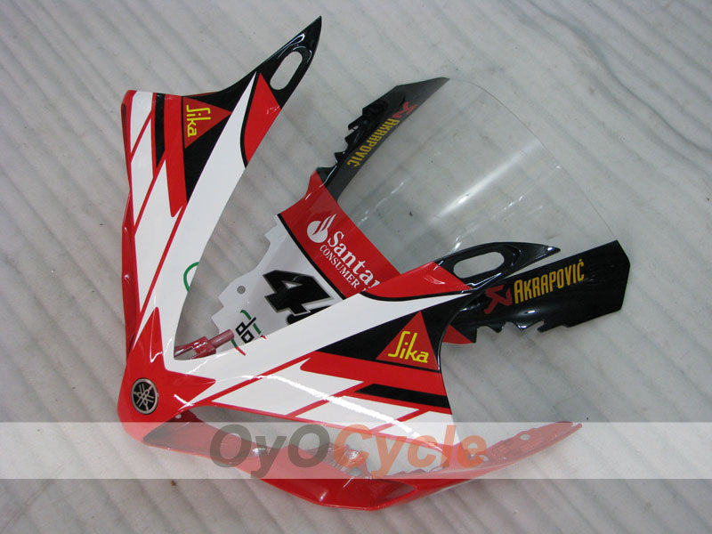 Spritzverkleidungssatz für die YZF-R1, Baujahr 07-08 - Rot, Weiß - Santander #OYO87905704