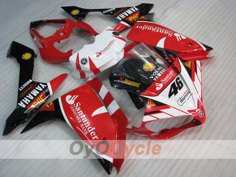 Spritzverkleidungssatz für die YZF-R1, Baujahr 07-08 - Rot, Weiß - Santander #OYO87905704