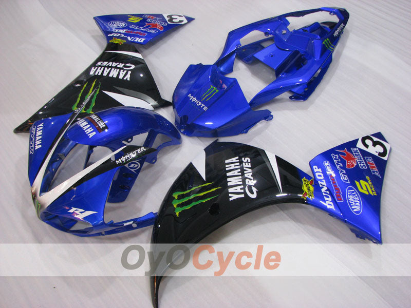 Einspritz-Verkleidungskit für YZF-R1 09-11 - Blau, Schwarz - Monster #OYO87905708 Zweitbild