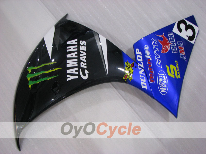 Einspritz-Verkleidungskit für YZF-R1 09-11 - Blau, Schwarz - Monster #OYO87905708
