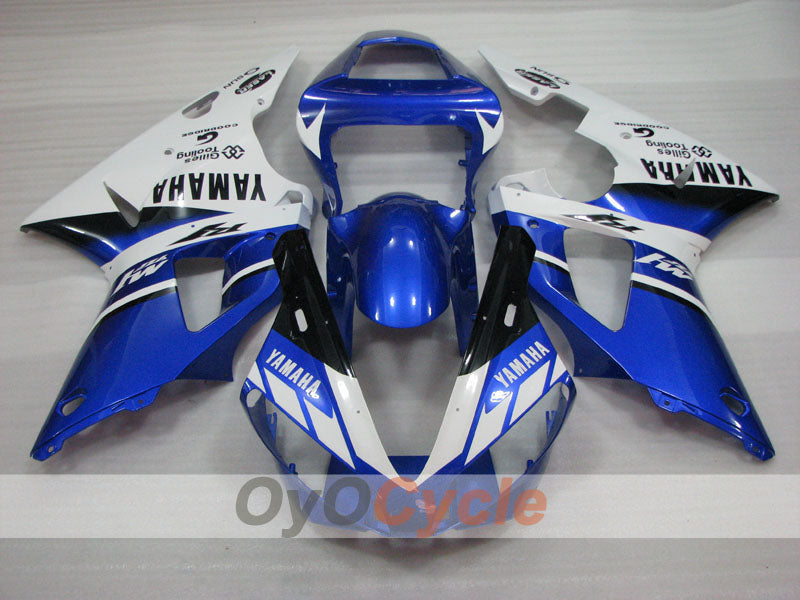 Einspritzverkleidungssatz für YZF-R1 00-01 - Blau, Weiß - Sun #OYO87905731