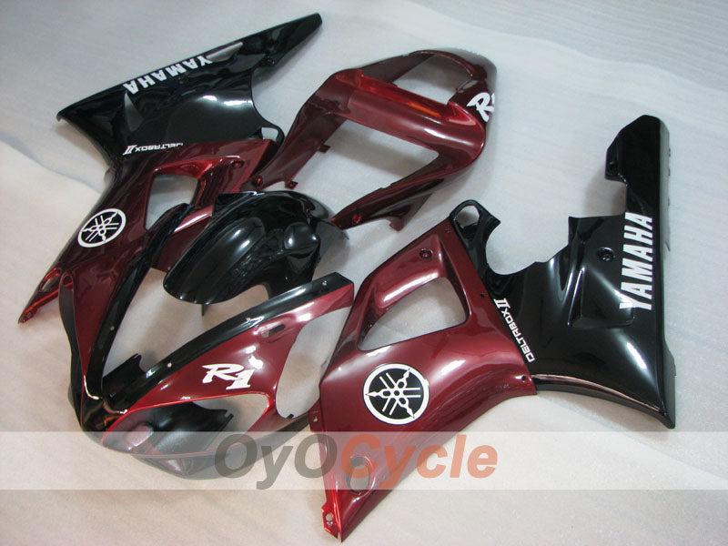 Einspritzverkleidungssatz für YZF-R1 00-01 - Weinrot, Schwarz - Werksstil #OYO87905738