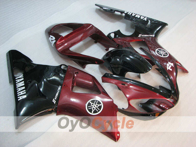 Einspritzverkleidungssatz für YZF-R1 00-01 - Weinrot, Schwarz - Werksstil #OYO87905738