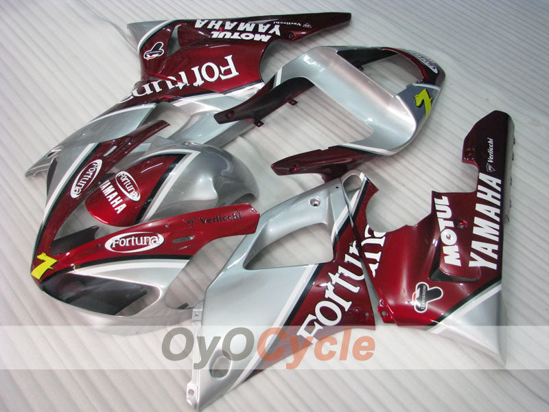Verkleidungssatz für Einspritzmodelle der YZF-R1, Baujahr 00-01 - Rot, Silber - Fortuna #OYO87905742