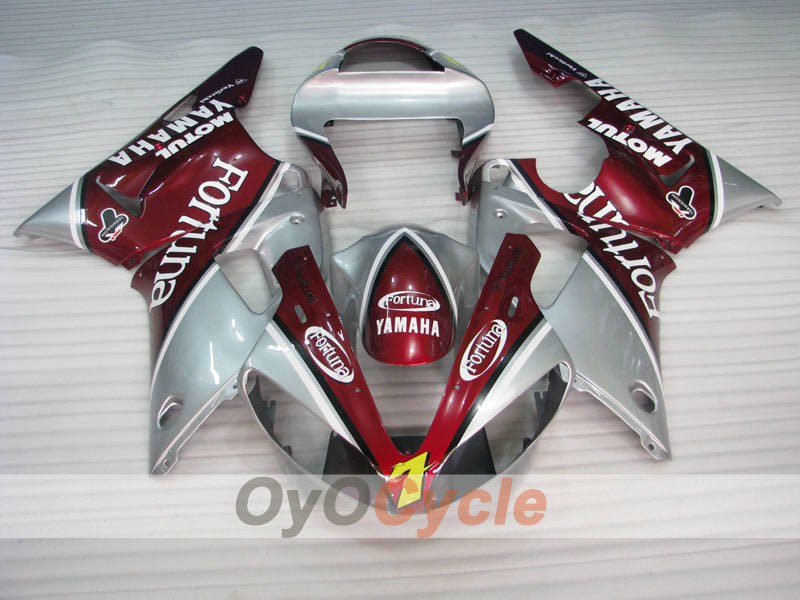 Verkleidungssatz für Einspritzmodelle der YZF-R1, Baujahr 00-01 - Rot, Silber - Fortuna #OYO87905742
