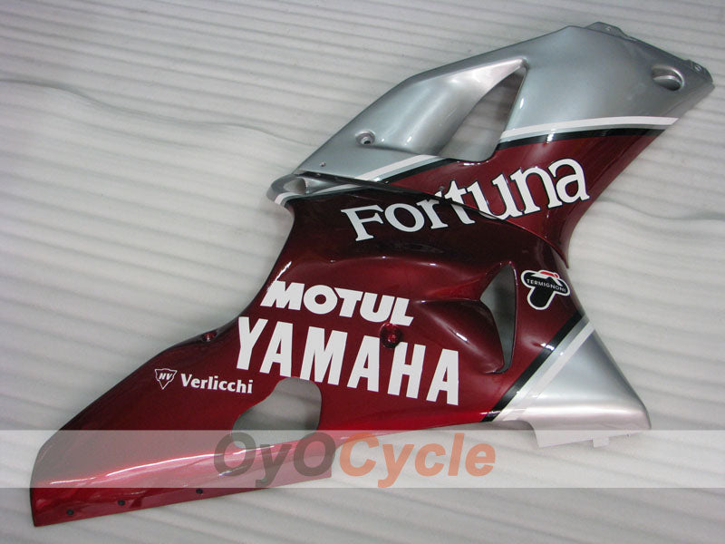 Verkleidungssatz für Einspritzmodelle der YZF-R1, Baujahr 00-01 - Rot, Silber - Fortuna #OYO87905742