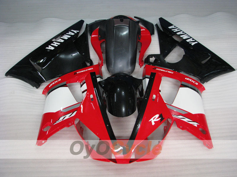 Verkleidungssatz für Einspritzmodelle der YZF-R1, Baujahr 00-01 - Rot, Weiß - Werksdesign #OYO87905744