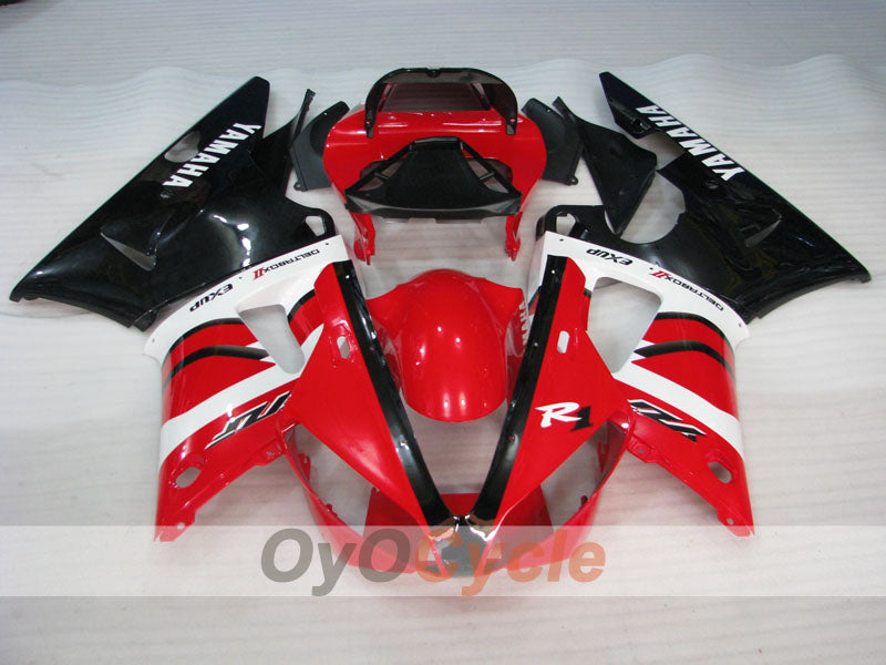 Verkleidungssatz für Einspritzmodelle der YZF-R1, Baujahr 00-01 - Rot, Weiß - Werksdesign #OYO87905745