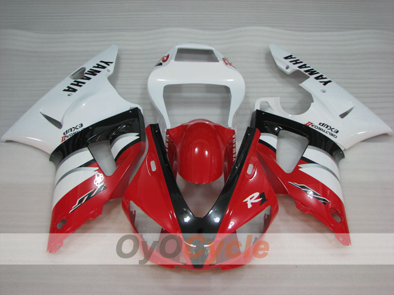 Verkleidungssatz für Einspritzmodelle der YZF-R1, Baujahr 00-01 - Rot, Weiß - Werksdesign #OYO87905746