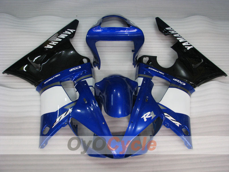 Verkleidungssatz für Einspritzmodelle der YZF-R1, Baujahr 00-01 - Blau, Weiß - Werksdesign #OYO87905747