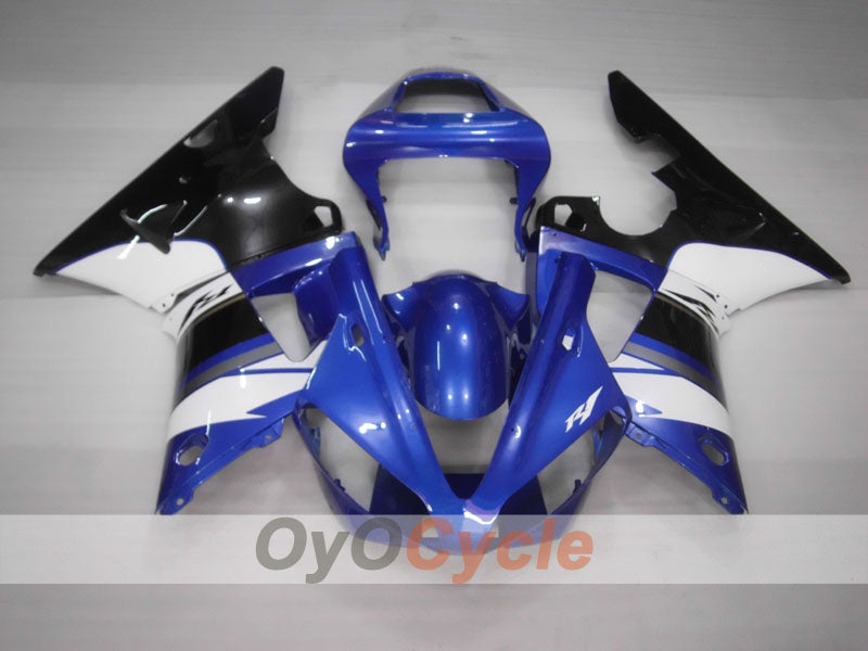 Verkleidungssatz für Einspritzmodelle der YZF-R1, Baujahr 00-01 - Blau, Weiß - Werksdesign #OYO87905749