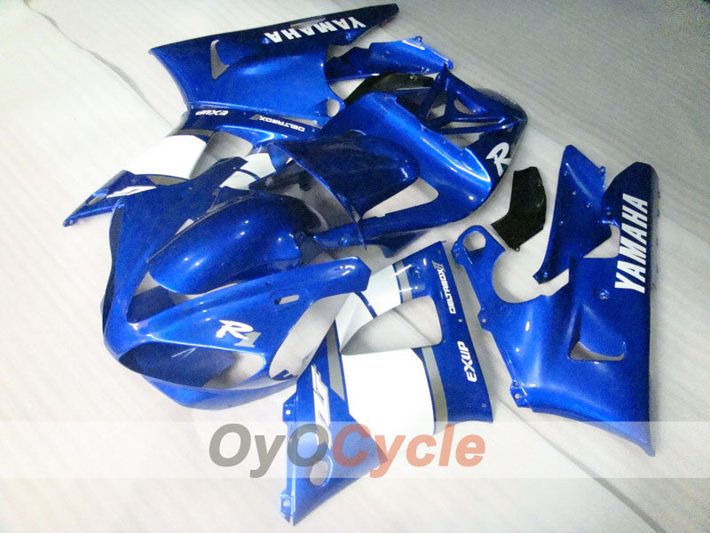 Verkleidungssatz für Einspritzmodelle der YZF-R1, Baujahr 00-01 - Blau, Weiß - Werksdesign #OYO87905750