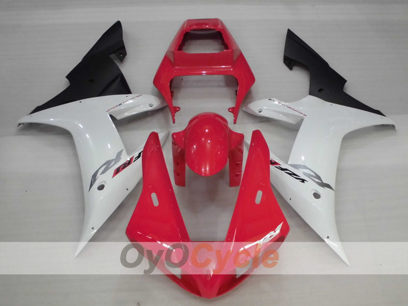 Verkleidungssatz für Einspritzmodelle der YZF-R1, Baujahr 02-03 - Rot, Weiß, Schwarz - Werksdesign #OYO87905752