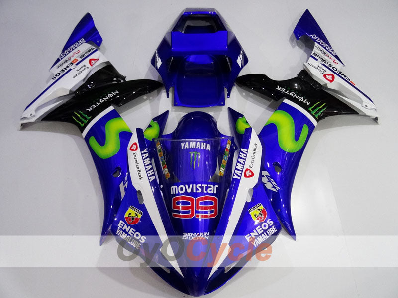 Einspritzverkleidungssatz für YZF-R1 02-03 - Blau, Weiß, Schwarz - Monster #OYO87905763