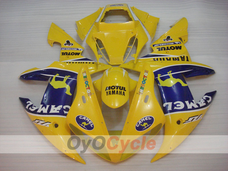 Einspritzverkleidungssatz für YZF-R1 02-03 - Gelb, Blau - Camel, MOTUL #OYO87905764