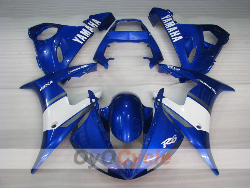 Einspritzverkleidungssatz für YZF-R6 03-04 - Blau, Weiß - Werksdesign #OYO87905790