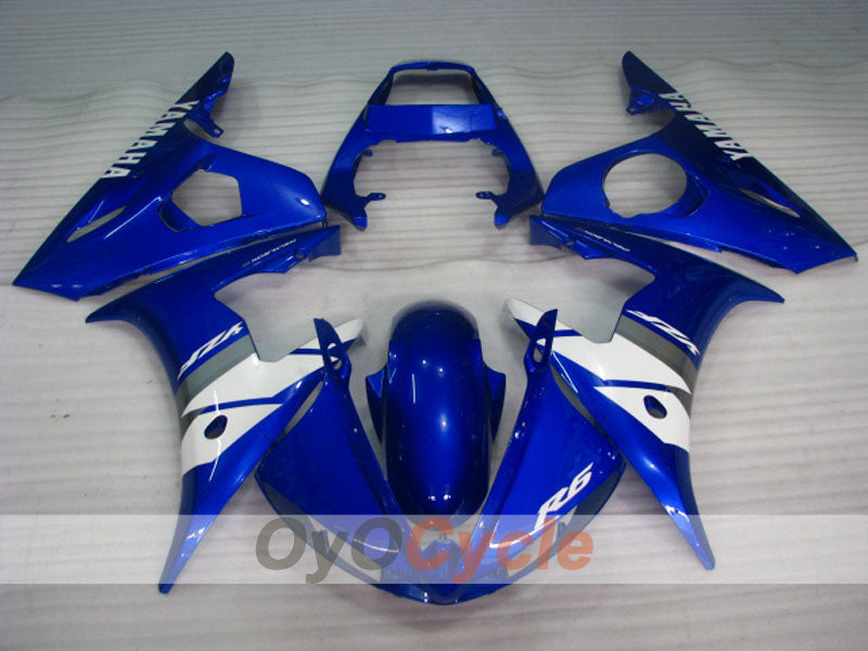 Einspritzverkleidungssatz für YZF-R6 03-04 - Blau, Weiß - Werksdesign #OYO87905791