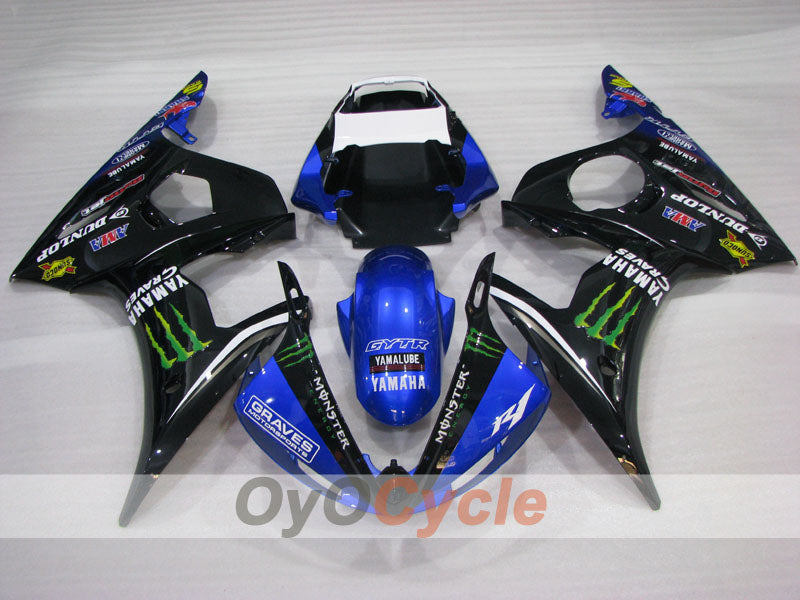 Verkleidungssatz für Einspritzermodelle der YZF-R6 05 - Blau, Schwarz - Monster #OYO87905836