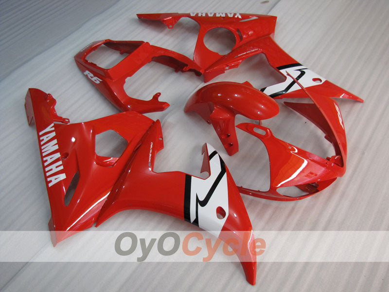 Einspritzverkleidungssatz für YZF-R6 03-04 - Rot, Weiß - Werksdesign #OYO87905802
