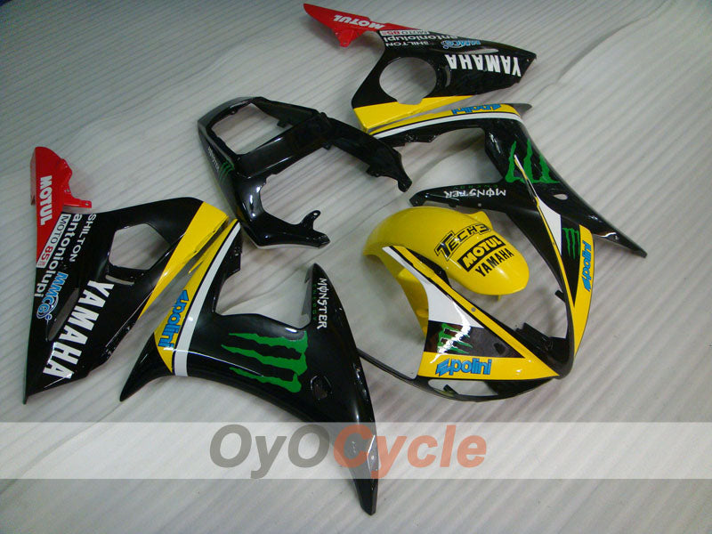 Einspritz-Verkleidungssatz für YZF-R6, Baujahr 05 - Gelb, Schwarz - Monster #OYO87905847