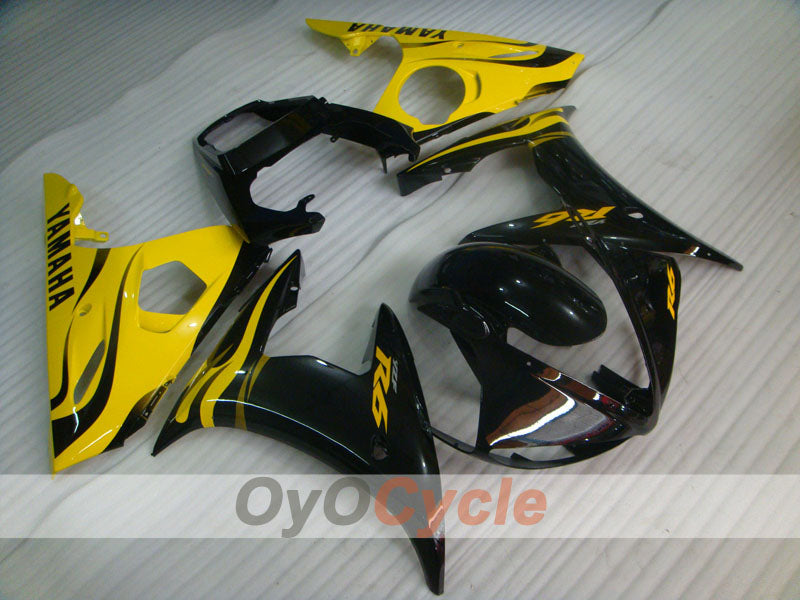Einspritz-Verkleidungssatz für YZF-R6, Baujahr 05 - Gelb, Schwarz - Werksdesign #OYO87905848