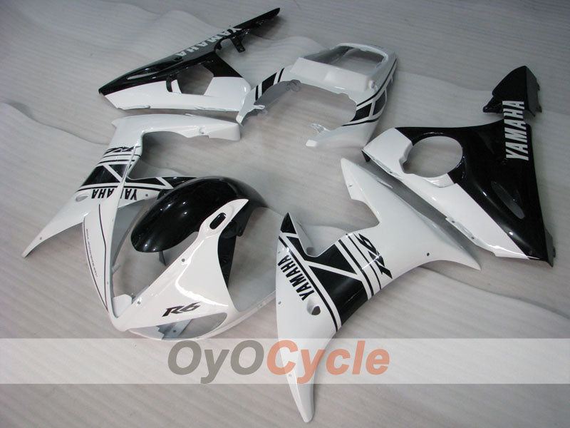 Verkleidungssatz für Einspritzung für YZF-R6 03-04 - Weiß, Schwarz - Werksstil #OYO87905808
