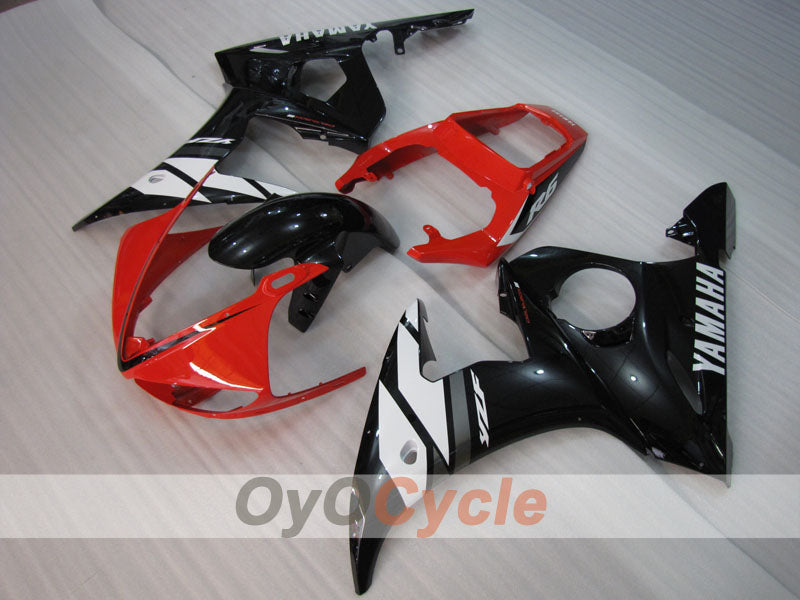 Verkleidungssatz für Einspritzung für YZF-R6 03-04 - Rot, Schwarz - Werksstil #OYO87905809