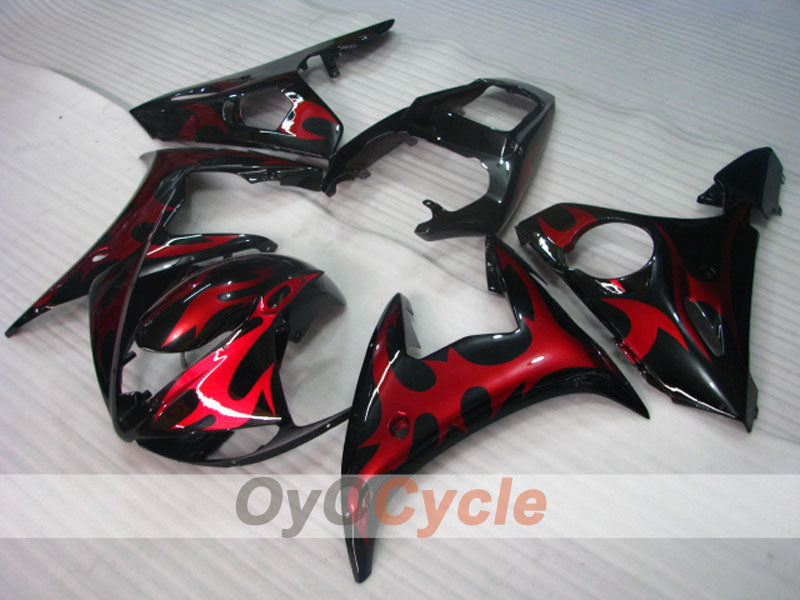 Verkleidungssatz für Einspritzung für YZF-R6 03-04 - Rot, Schwarz - Werksstil, individuell anpassbar #OYO87905810