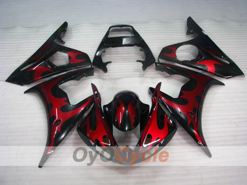 Einspritz-Verkleidungssatz für YZF-R6, Baujahr 05 - Rot, Schwarz - Werksdesign #OYO87905854