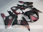 Verkleidungssatz für Einspritzung für YZF-R6 03-04 - Rot, Schwarz, Matt - Flamme #OYO87905812