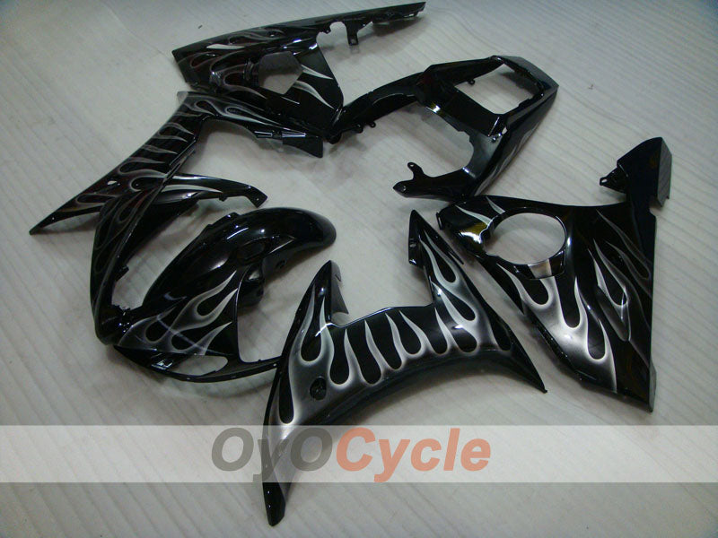 Verkleidungssatz für Einspritzung für YZF-R6 03-04 - Schwarz - Flamme #OYO87905814 Hauptbild