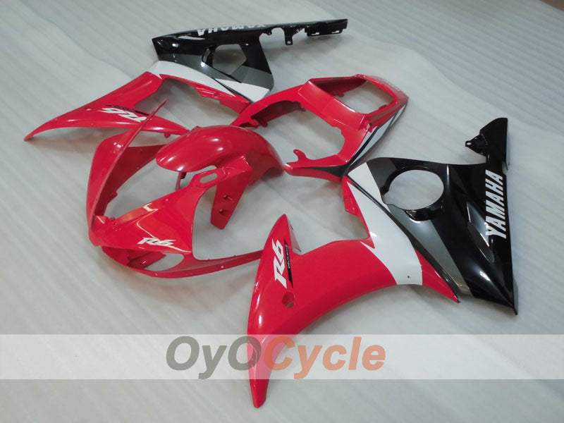 Spritzverkleidungssatz für 05 YZF-R6 - Rot, Weiß, Schwarz - Werksdesign #OYO87905861