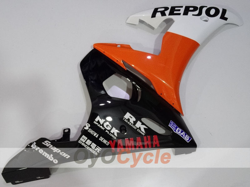 Einspritz-Verkleidungskit für YZF-R6 03-04 - Orange, Weiß, Schwarz - Repsol #OYO87905819