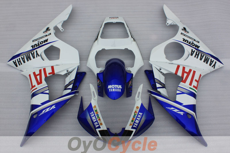 Verkleidungssatz für Kraftstoffeinspritzung für 05 YZF-R6 - Blau, Weiß - FIAT, MOTUL #OYO87905869