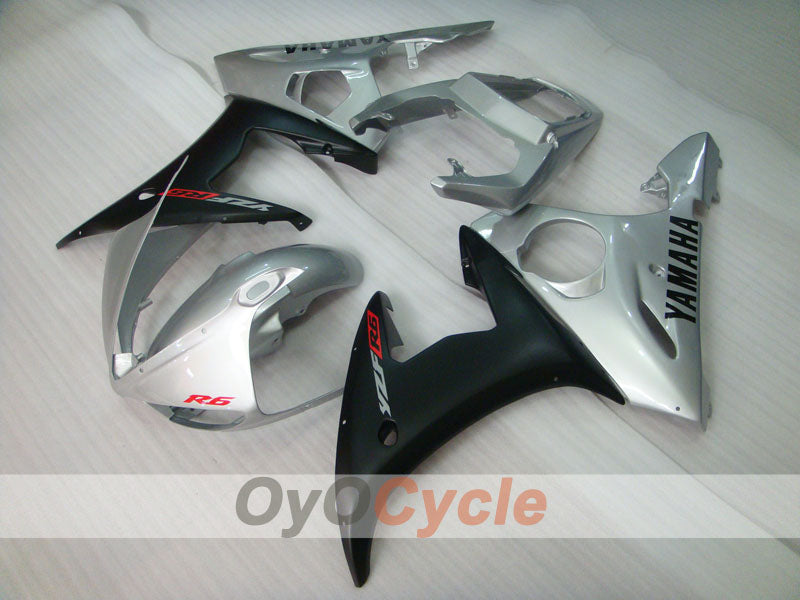 Verkleidungssatz für Kraftstoffeinspritzung für 05 YZF-R6 - Schwarz, Silber, Matt - Factory Style #OYO87905871 Zweitbild