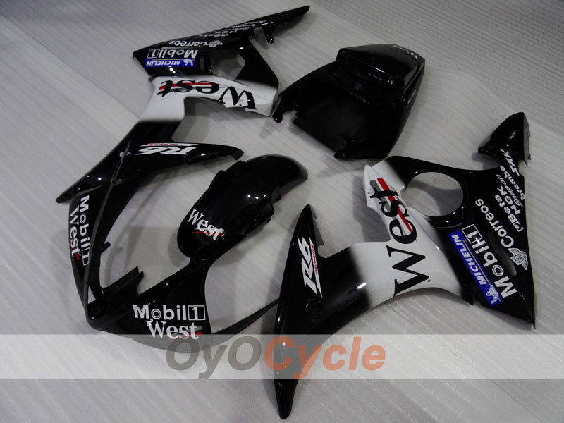 Verkleidungssatz für Kraftstoffeinspritzung für 05 YZF-R6 - Weiß, Schwarz - West #OYO87905876 Hauptbild